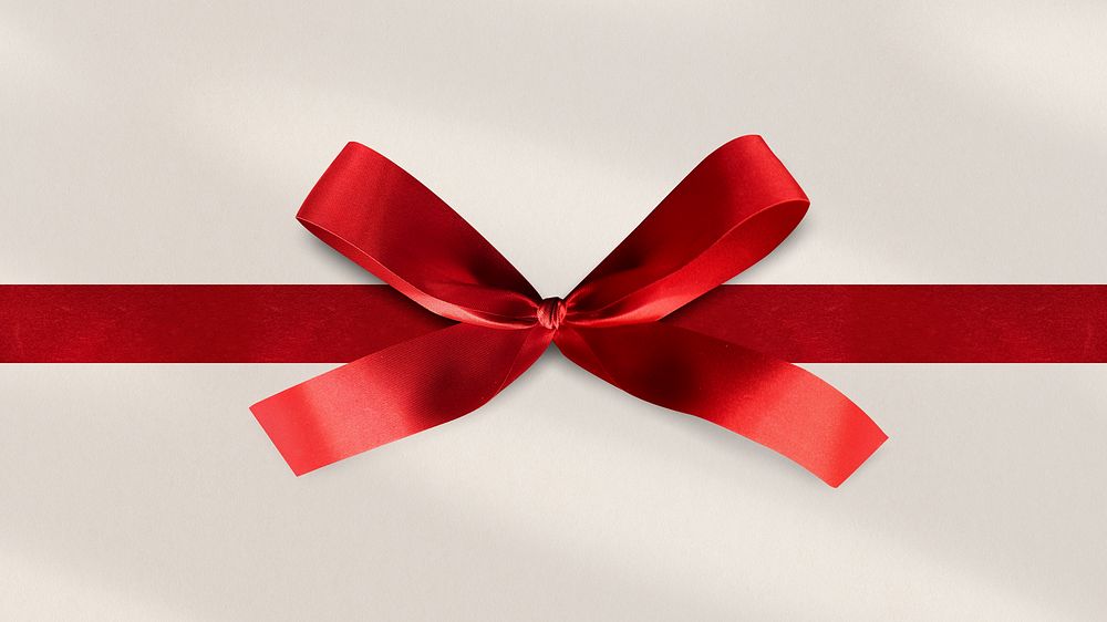 Christmas red ribbon HD wallpaper, celebration image