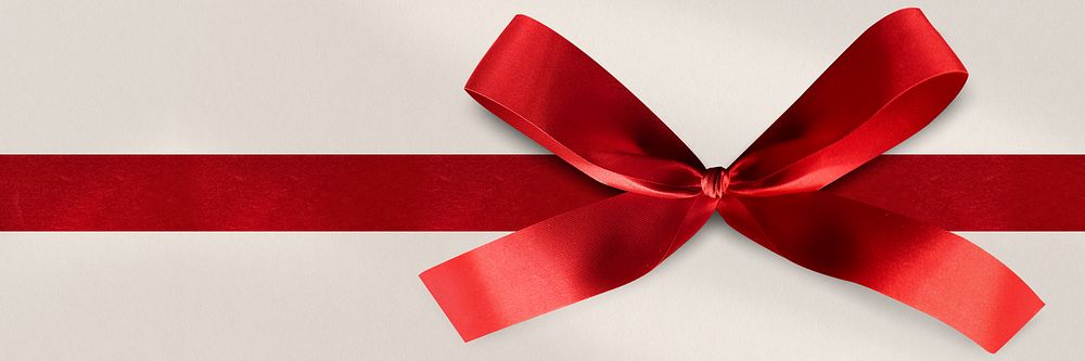 Christmas red ribbon background, celebration image
