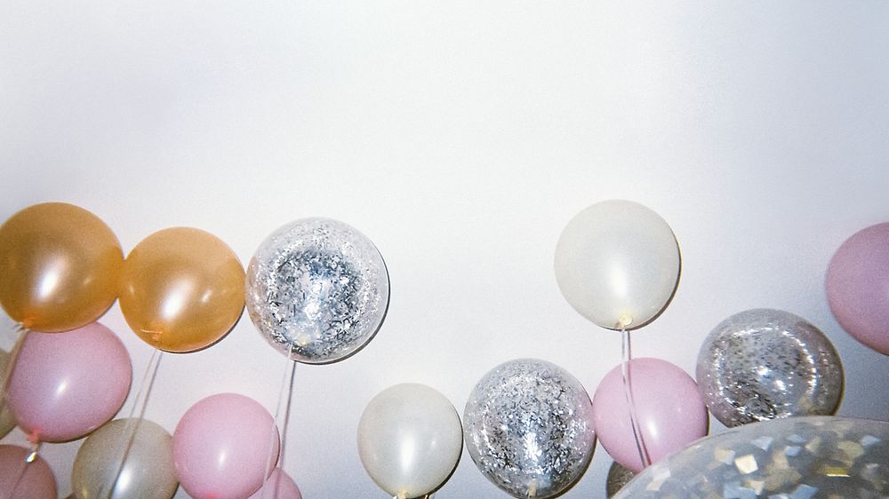 Floating balloons border HD wallpaper, party image