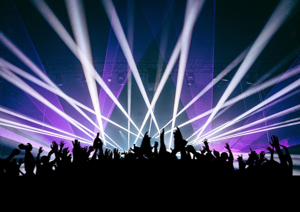 EDM concert crowd background