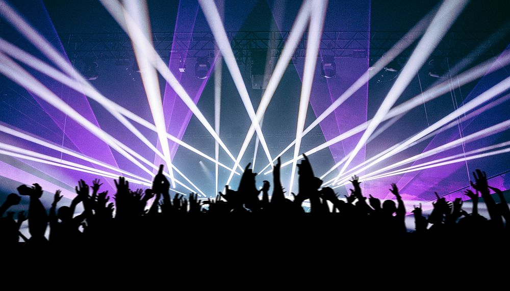 EDM concert crowd background