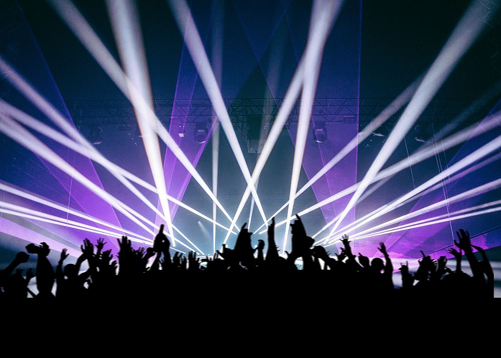 EDM concert crowd background