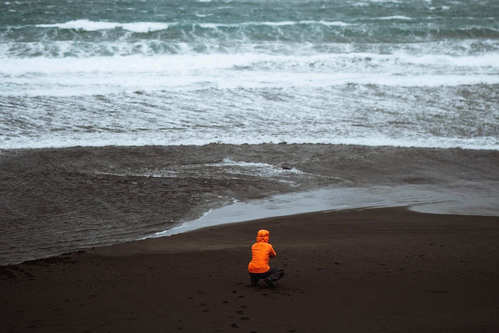 Overcast beach background, nature image