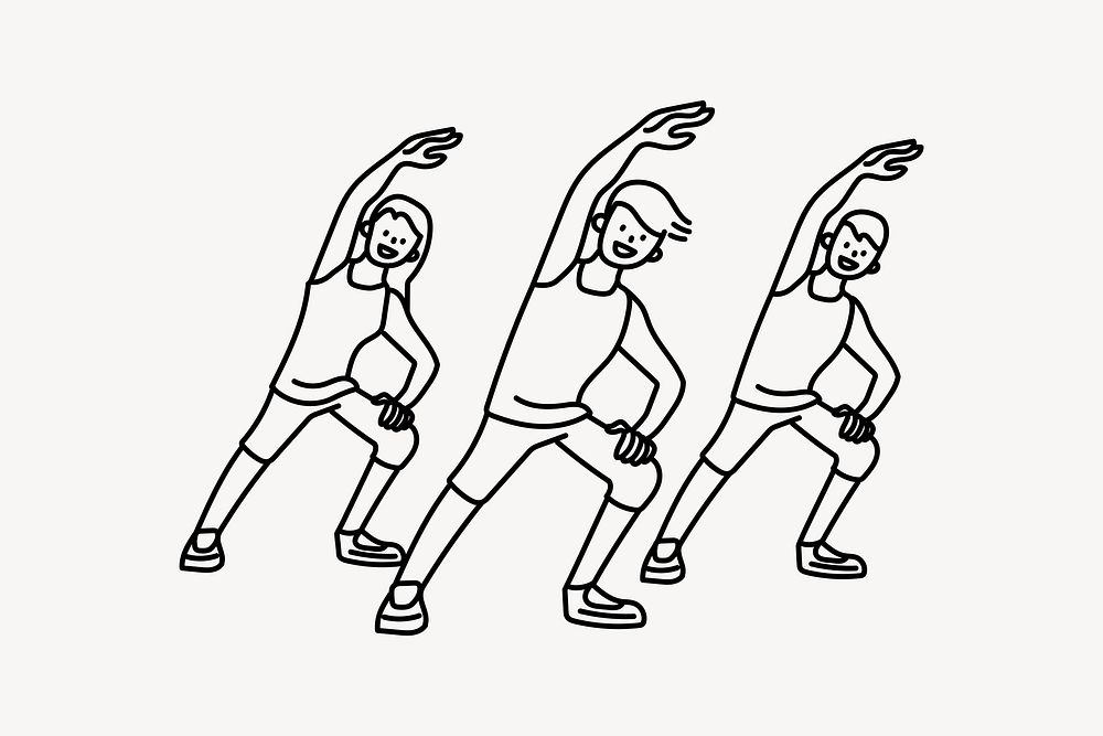 Group aerobics doodle