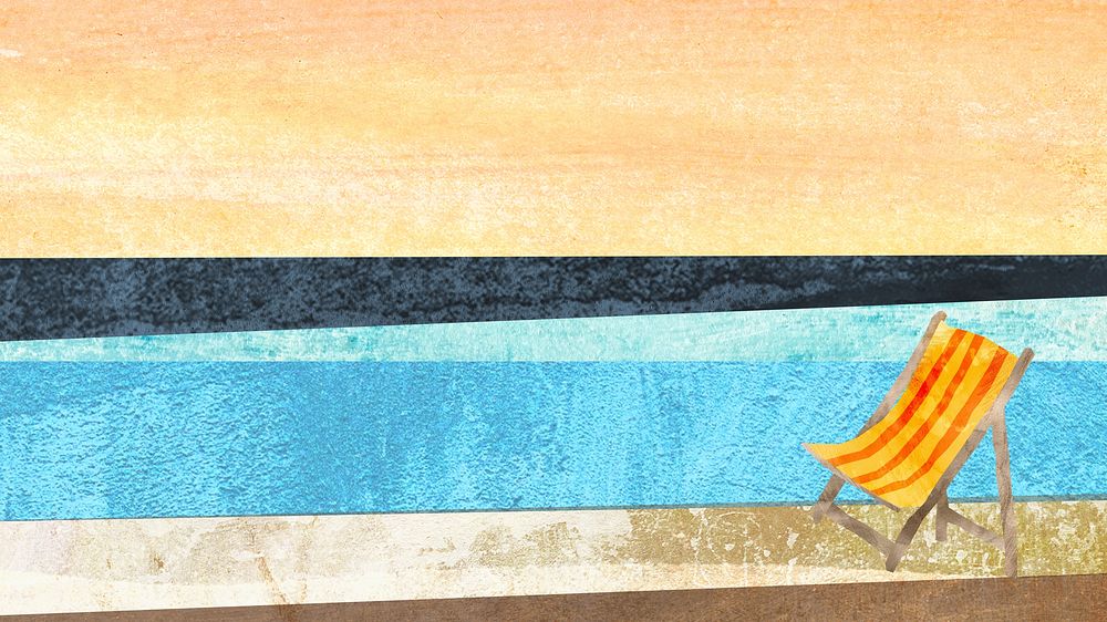 Abstract Summer beach HD wallpaper, paper craft design