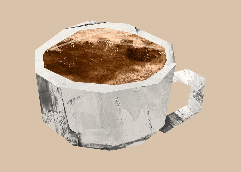 Hot coffee, collage element