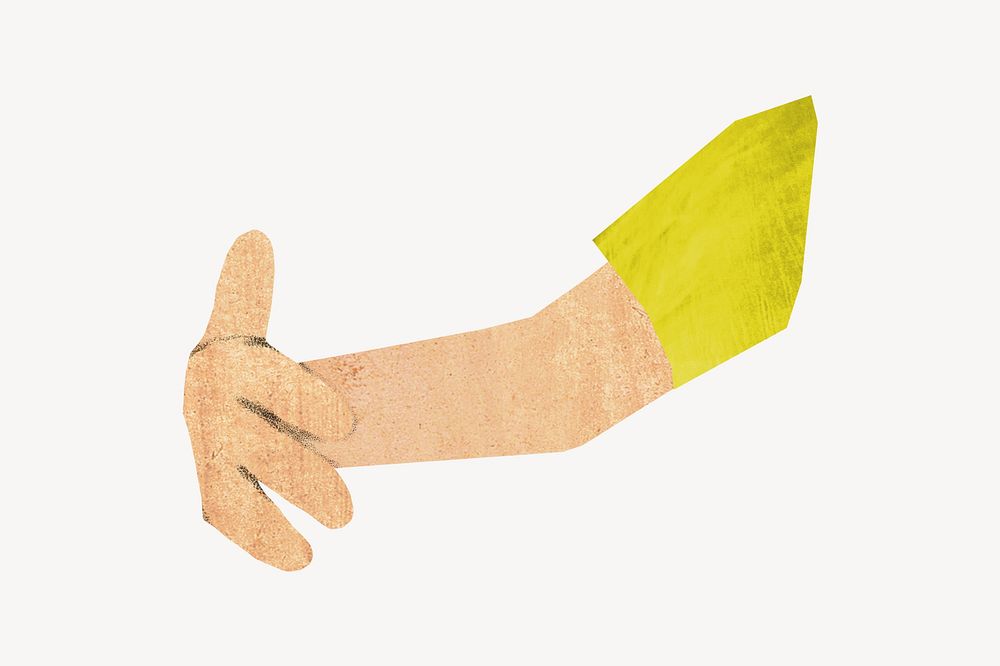 Woman's arm gesture, paper craft element