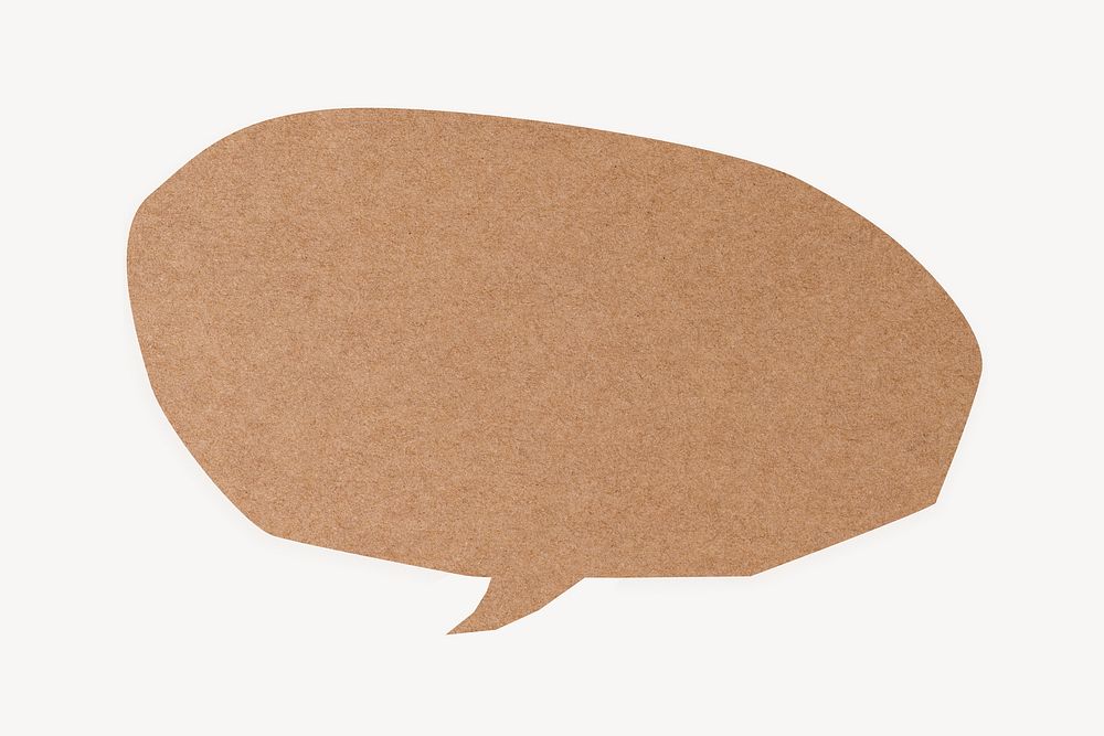 Brown speech bubble, communication paper element