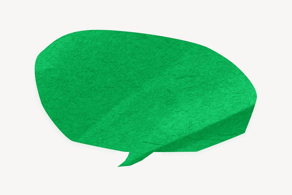 Green speech bubble, communication paper element