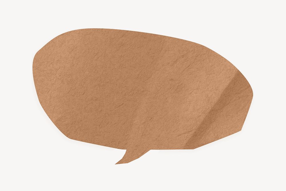 Brown speech bubble, communication paper element