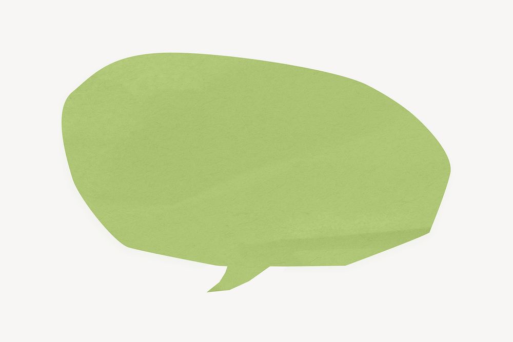 Green speech bubble, communication paper element