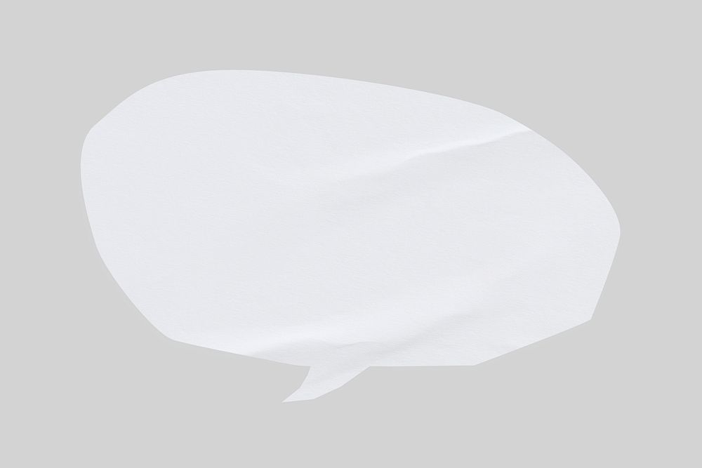 White speech bubble, communication paper element psd