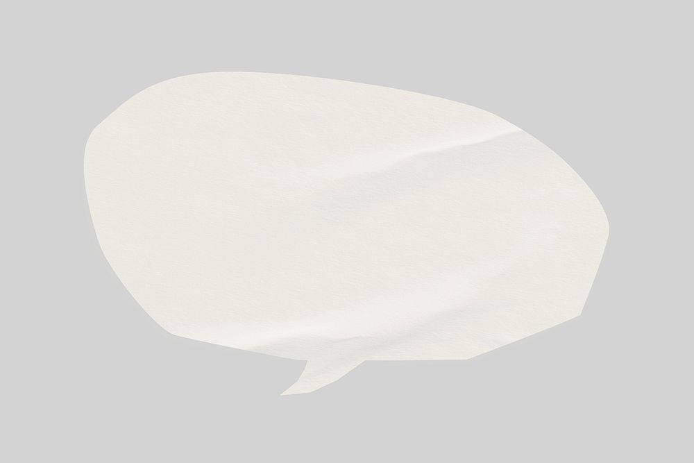 Off-white speech bubble, communication paper element psd