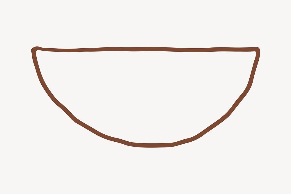 Brown semicircle, aesthetic illustration design element vector
