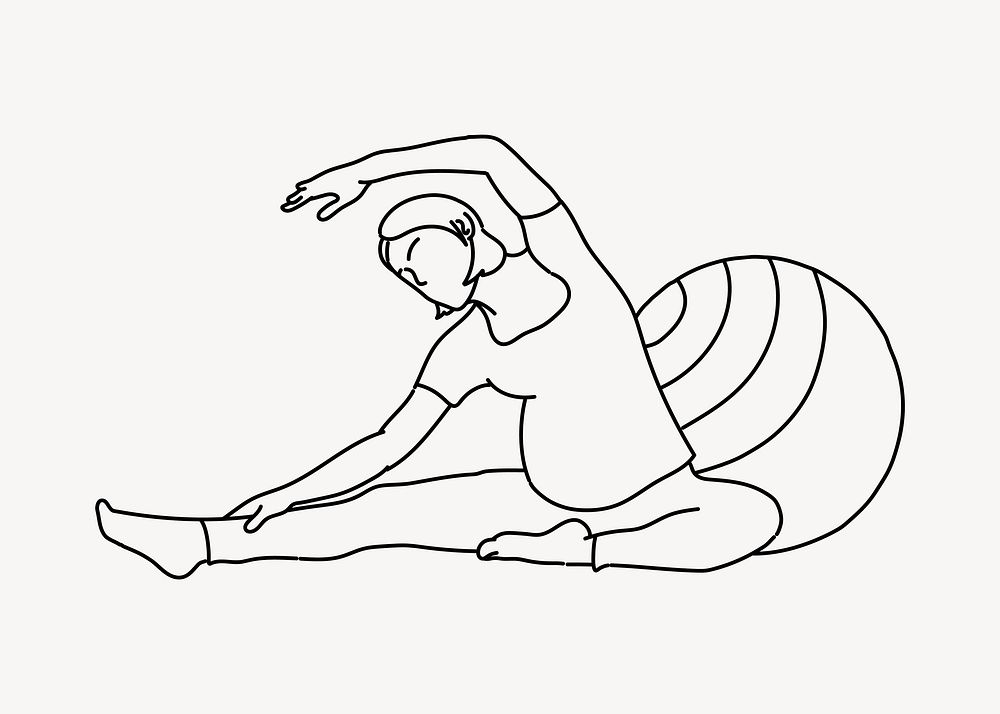 Pregnancy workout line art illustration isolated background