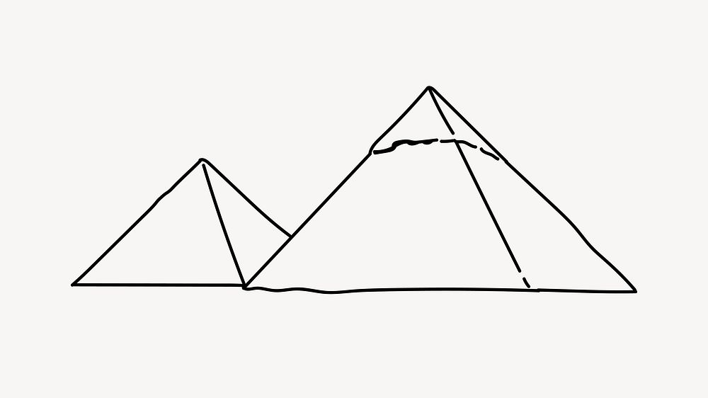 Pyramids Egypt line art illustration isolated background