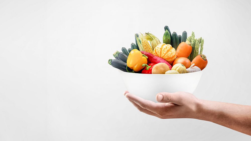 Vegetable bowl desktop wallpaper, healthy food image