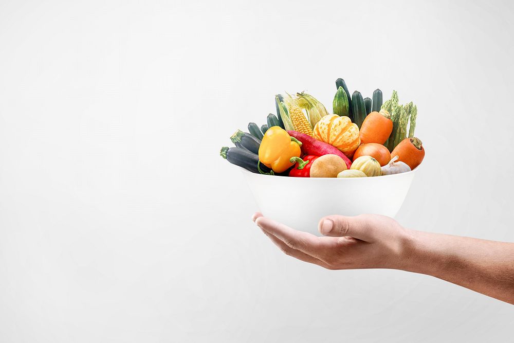 Vegetable bowl background, healthy food image