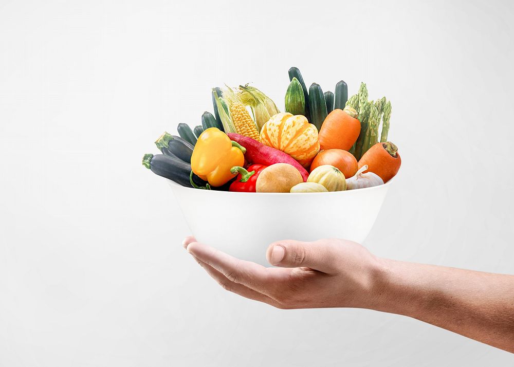 Vegetable bowl background, healthy food image