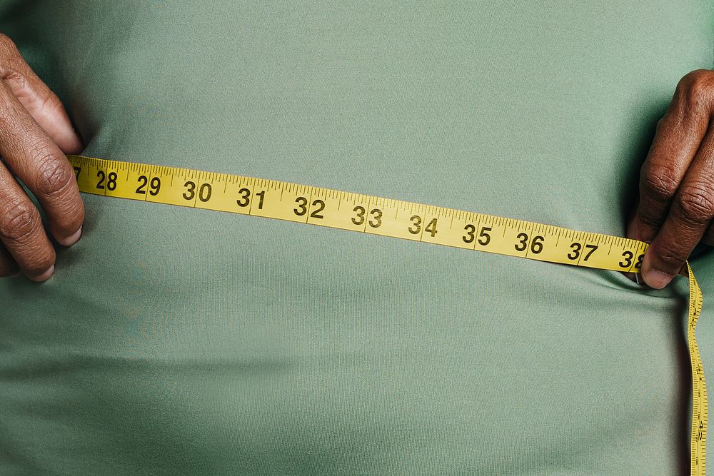 Body measuring tape background, weight loss & diet image
