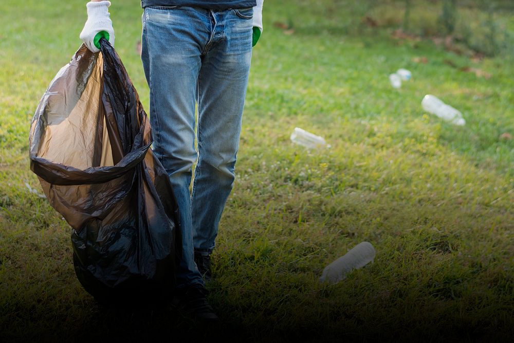 Volunteer garbage cleanup background, environment image