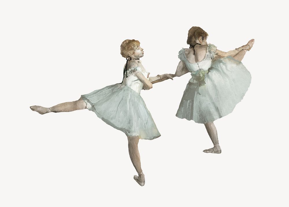Dancing ballerinas, vintage illustration