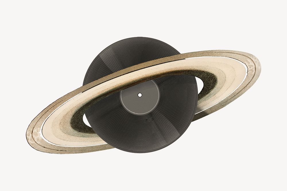 Vinyl record Saturn ring, music remix