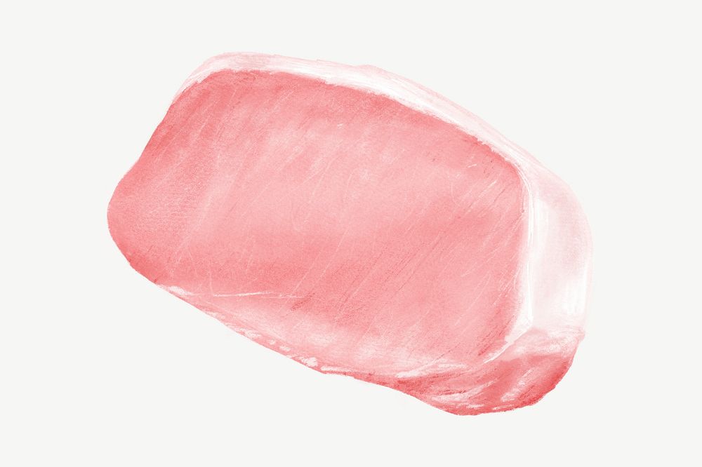 Raw pork steak, butchery food collage element psd 