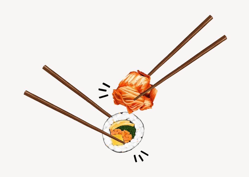 Kimbap & Kimchi, Korean food illustration