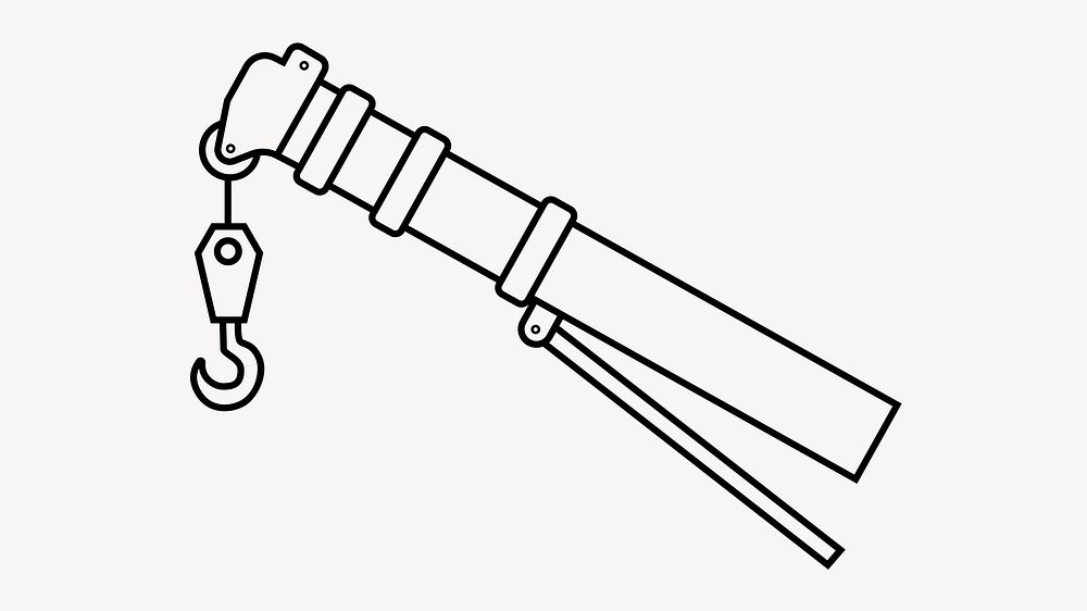 Crane hook line art vector