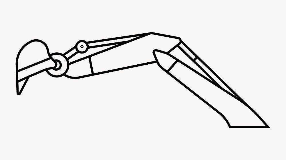 Excavator bucket line art vector