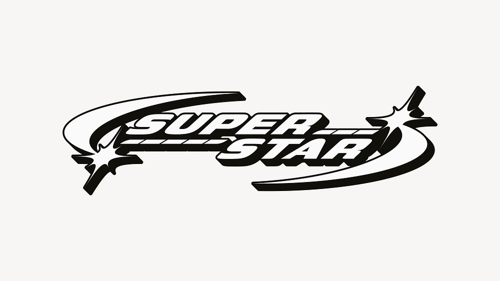 Super star typography collage element vector