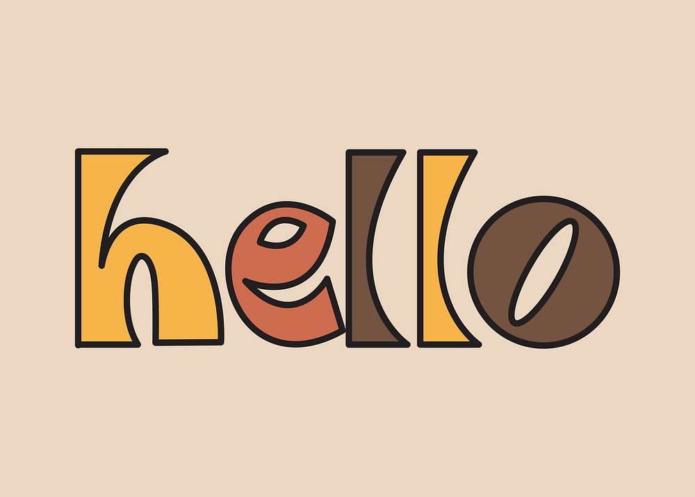 Hello retro typography vector