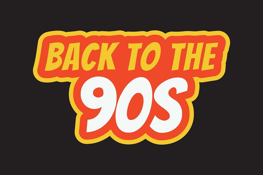 Back to the 90s typography collage element vector