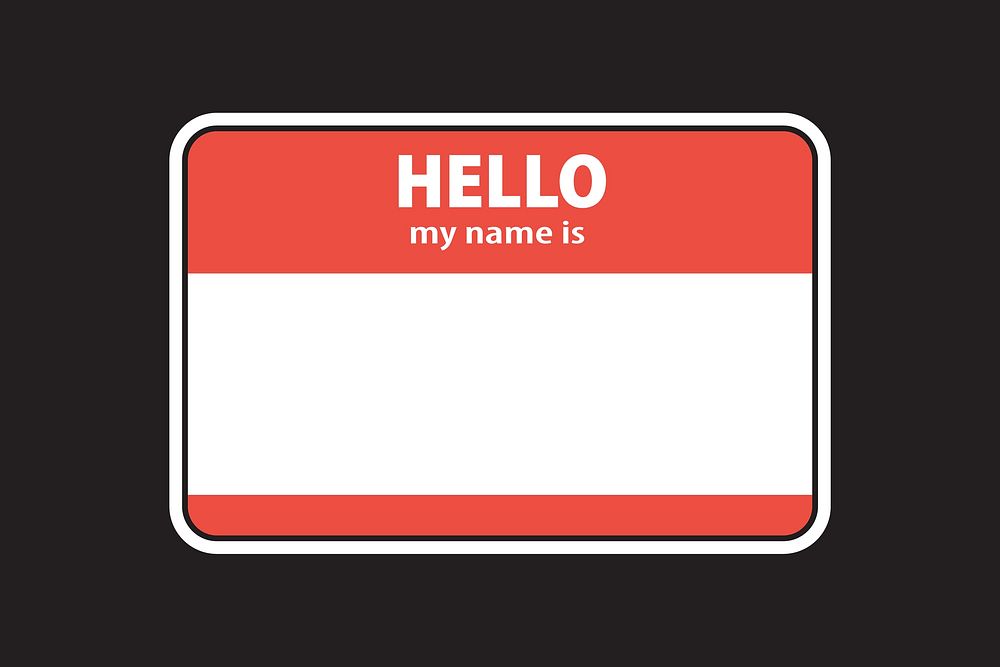Hello my name is badge vector