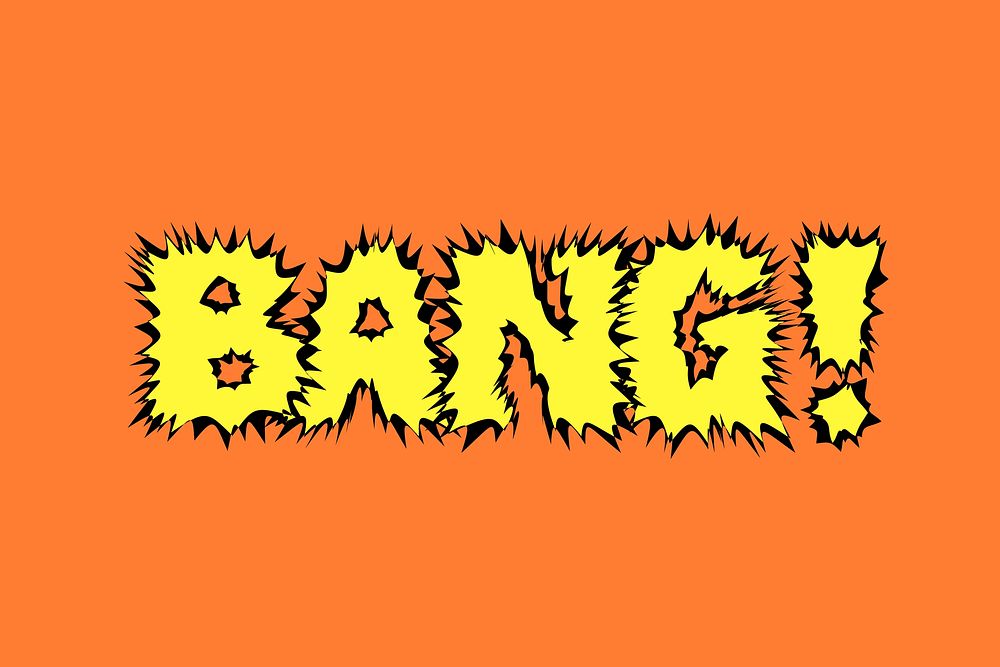 Bang! typography collage element vector