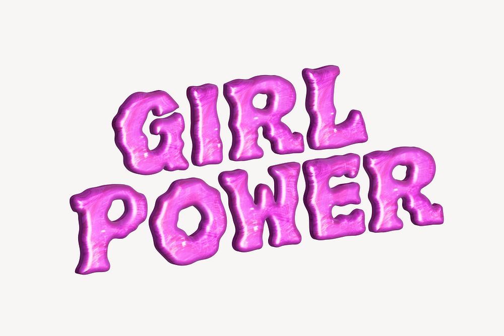Girl power typography collage element