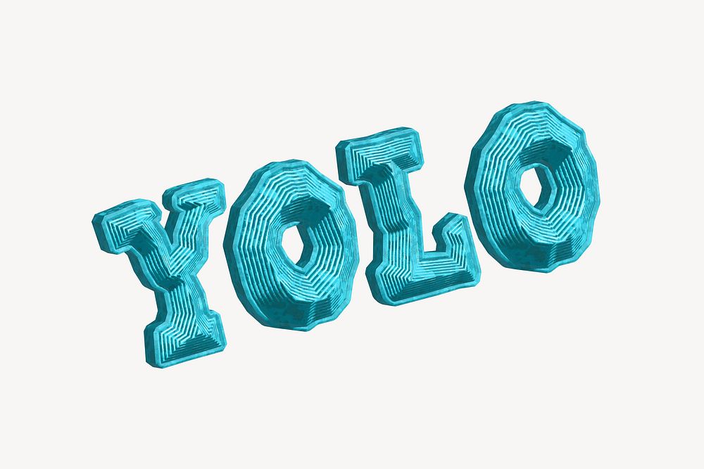 YOLO typography collage element