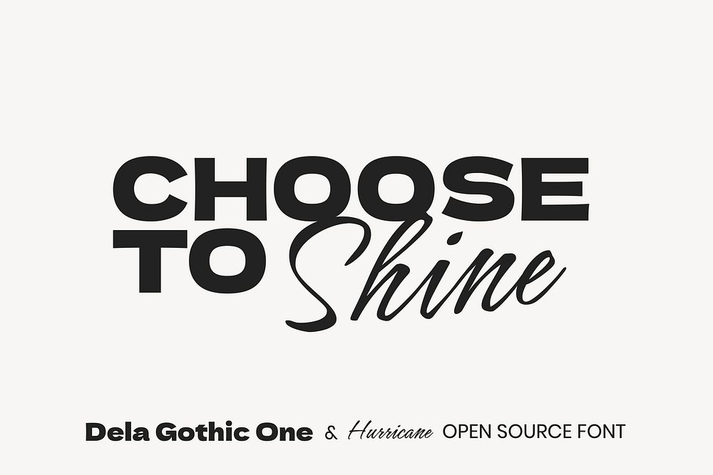 Dela Gothic & One & Hurricane open source font by artakana and Robert Leuschke