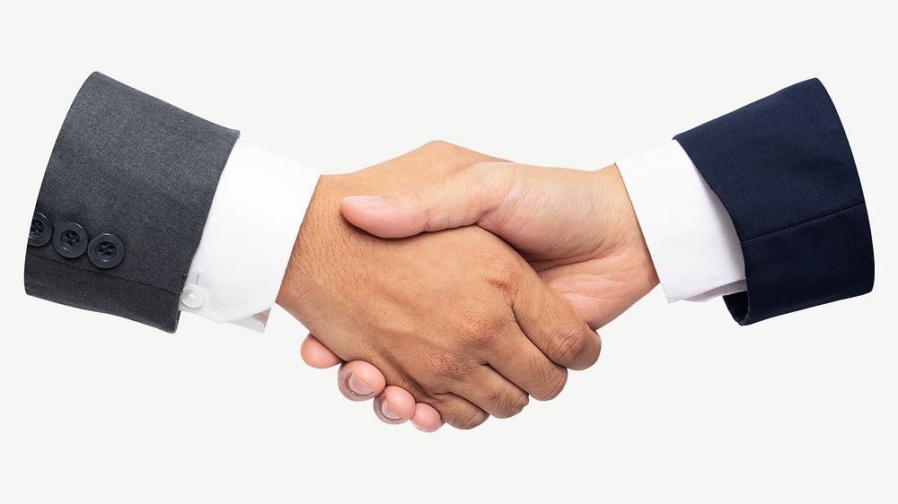 Business agreement handshake collage element psd