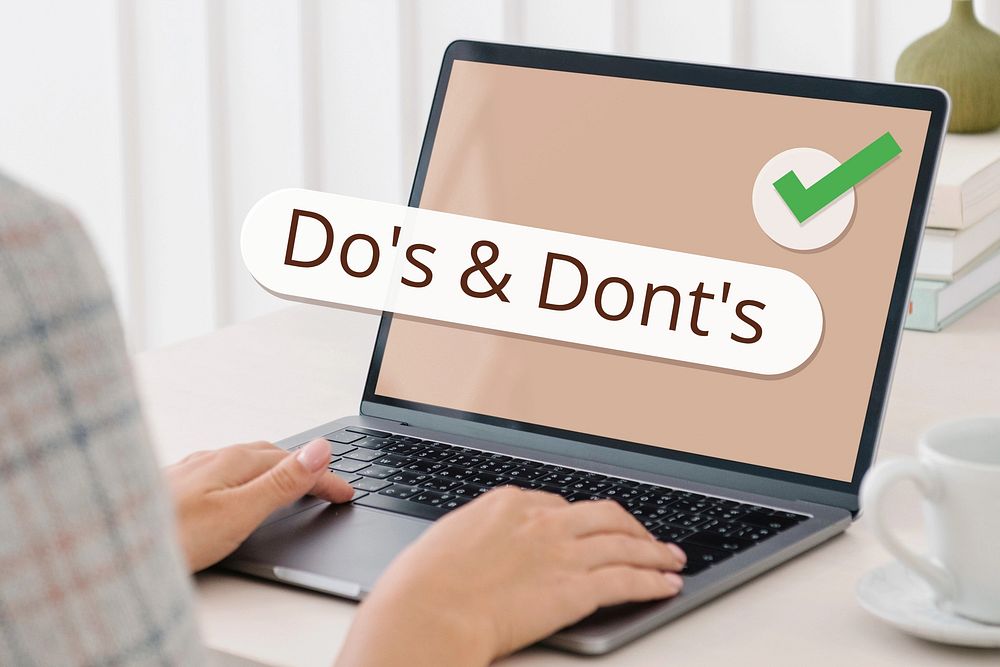 Do's and Don'ts search screen laptop