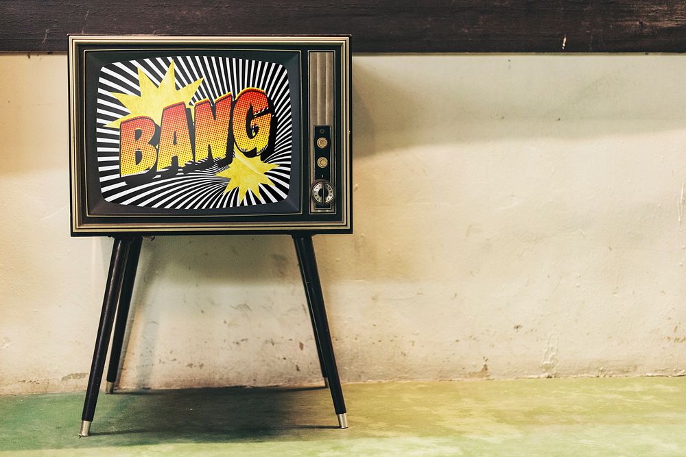 Vintage TV screen mockup psd