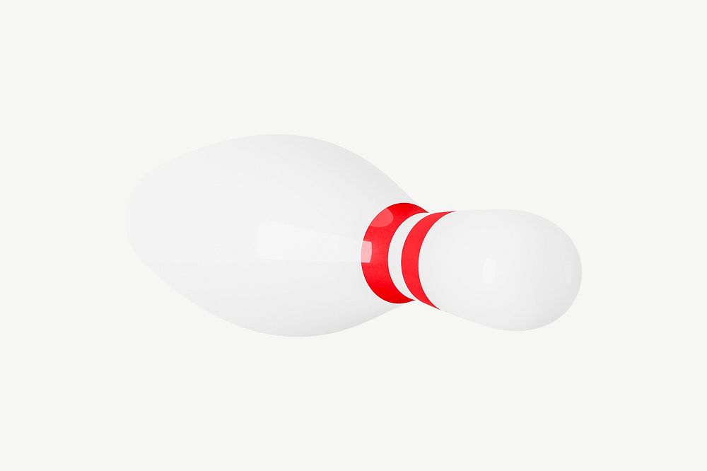 3D bowling pin, collage element psd