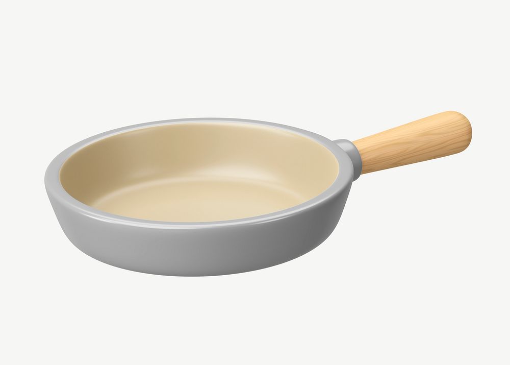 3D frying pan, collage element psd