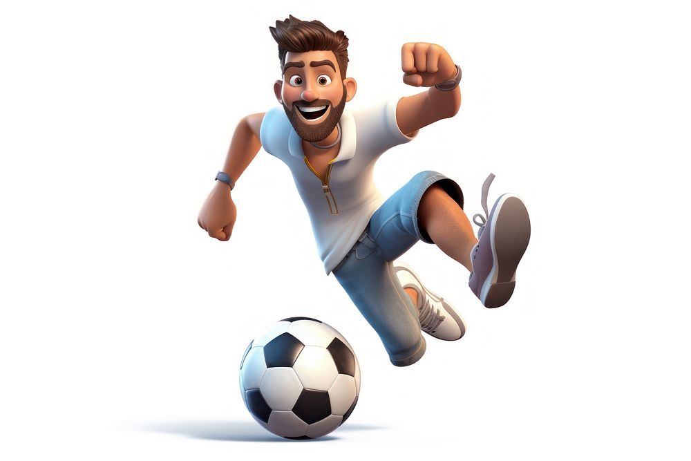 Kicking ball football cartoon. AI generated Image by rawpixel.