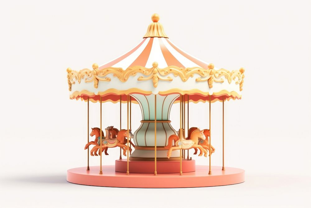 Carousel merry-go-round representation recreation. AI generated Image by rawpixel.