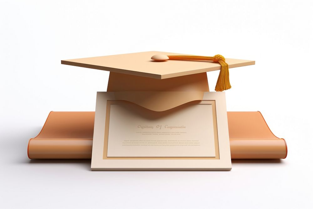 Certificate graduation text white background. AI generated Image by rawpixel.