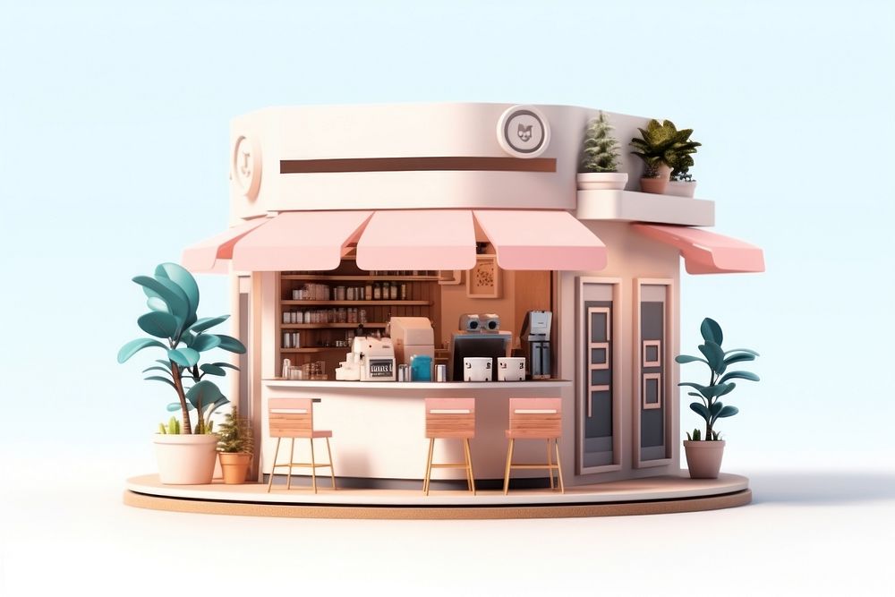 Plant shop architecture restaurant. AI generated Image by rawpixel.