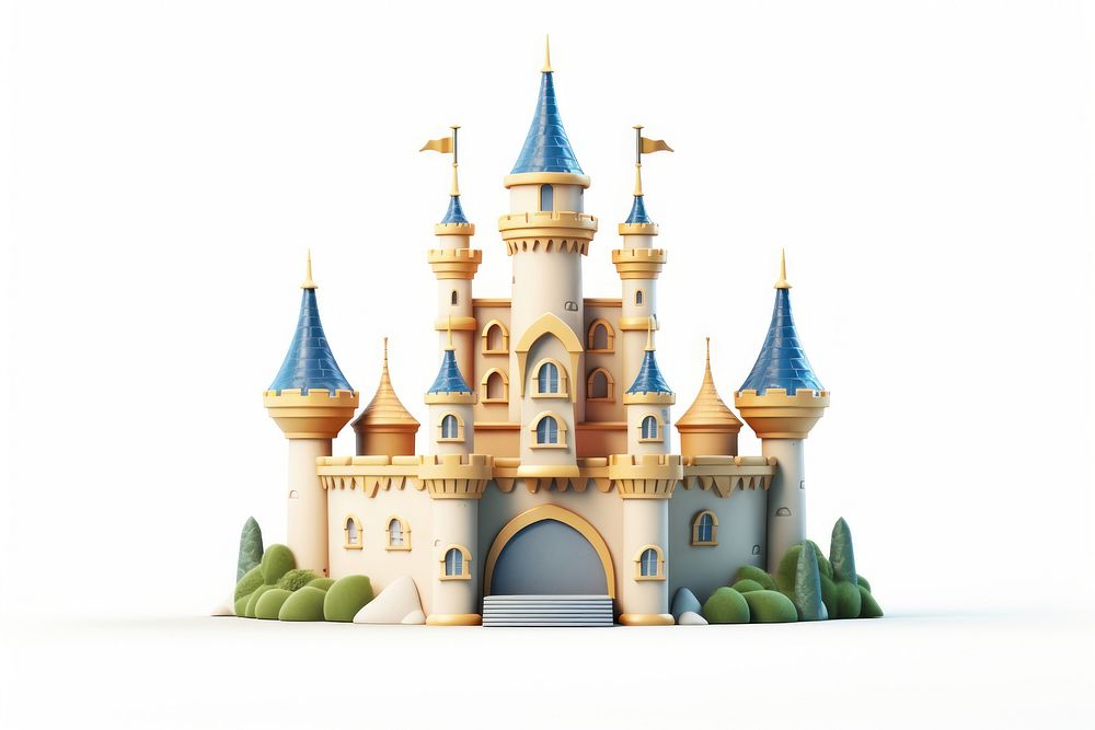 Castle architecture building white background. AI generated Image by rawpixel.