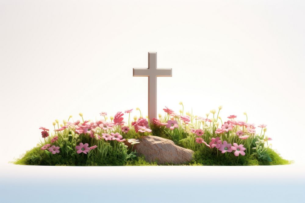 Flower cross outdoors symbol. AI generated Image by rawpixel.